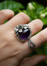 Floral Elegance Amethyst Ring, AR-7154