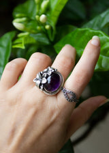 Floral Elegance Amethyst Ring, AR-7154