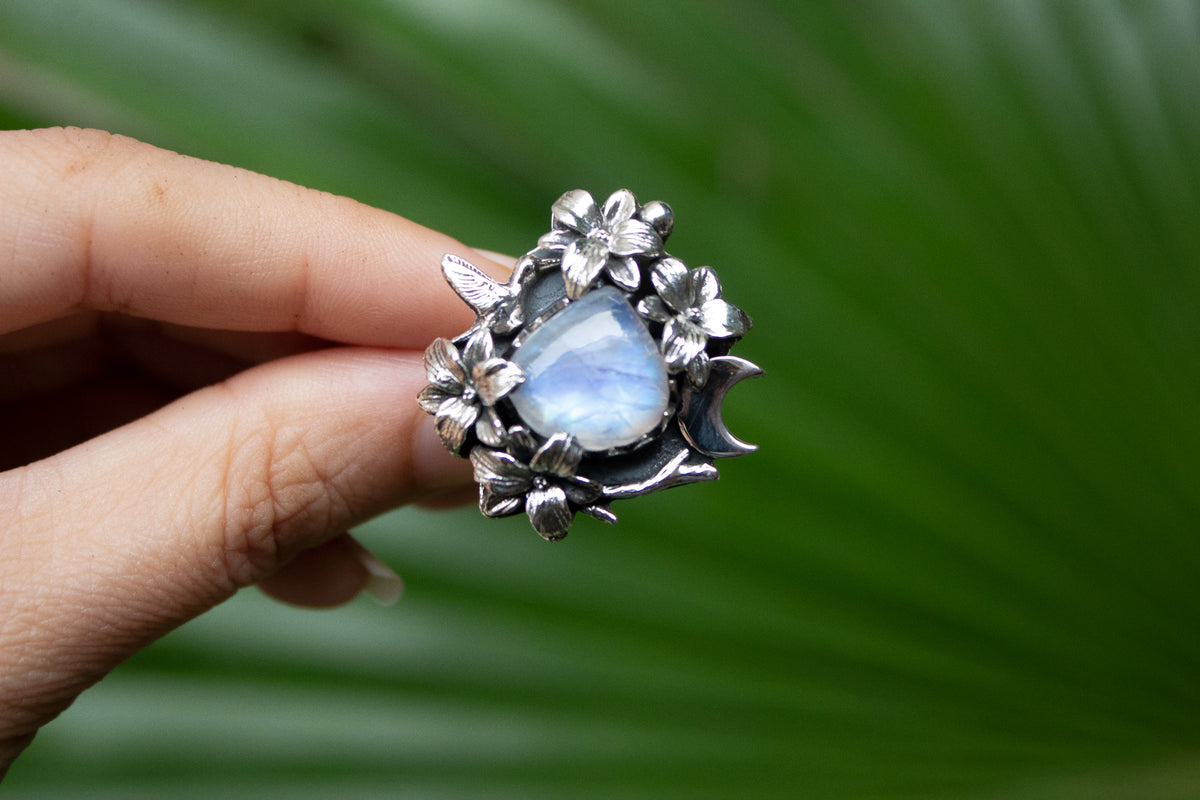 Whimsical Harmony: Moonstone Ring, AR-7156