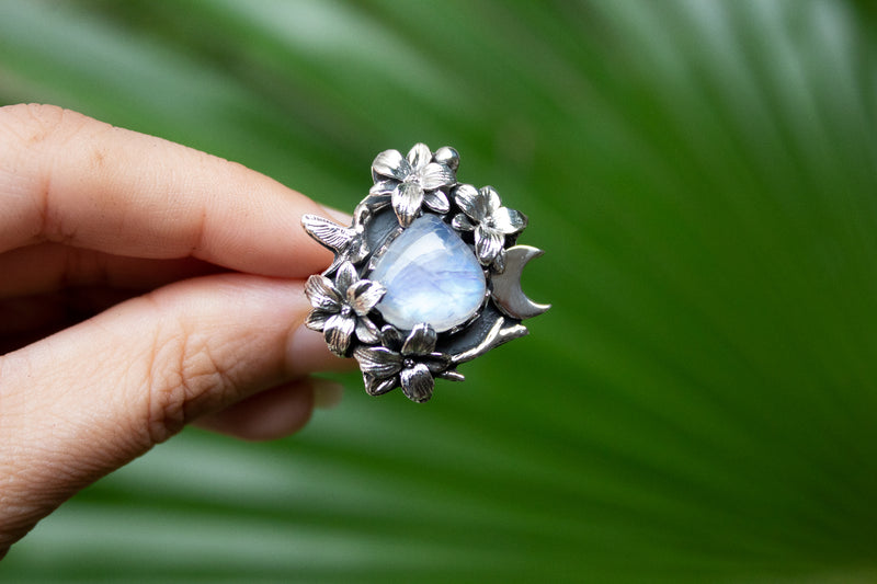 Whimsical Harmony: Moonstone Ring, AR-7156