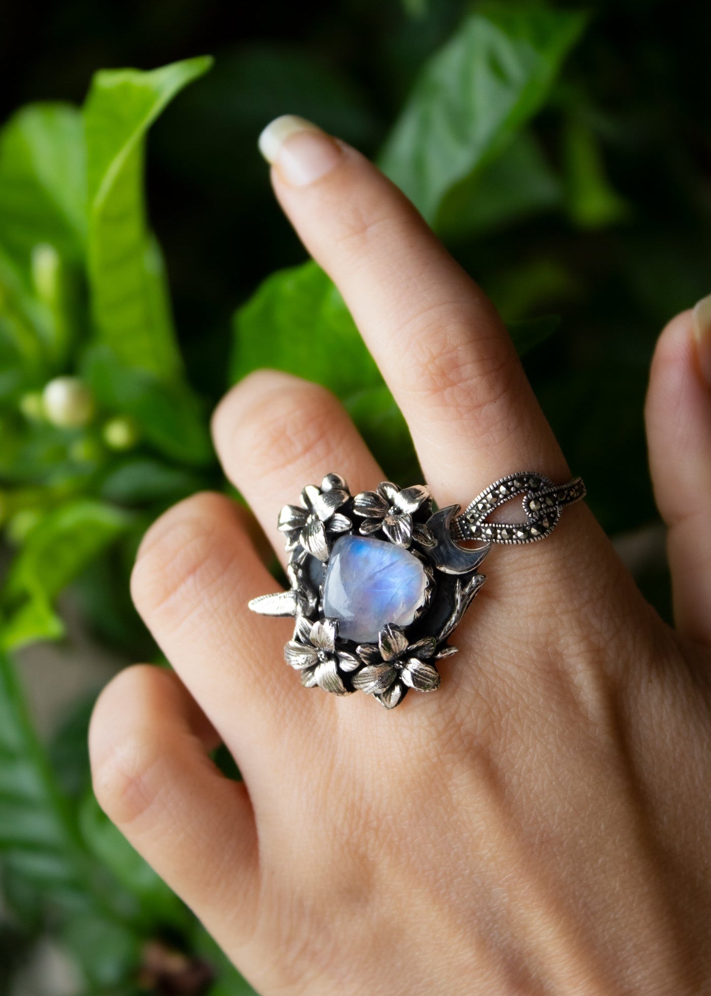 Whimsical Harmony: Moonstone Ring, AR-7156