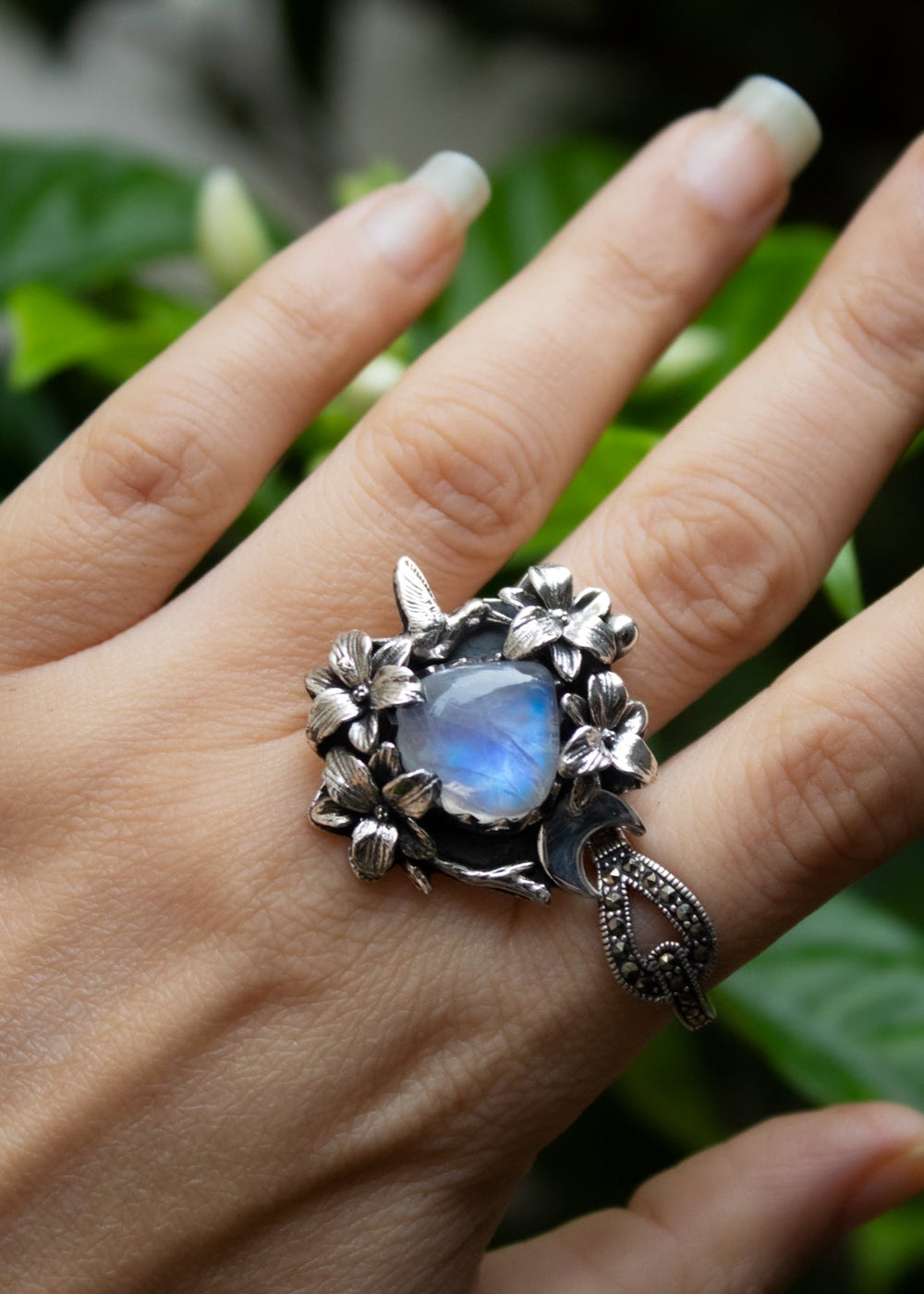 Whimsical Harmony: Moonstone Ring, AR-7156