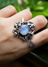 Whimsical Harmony: Moonstone Ring, AR-7156