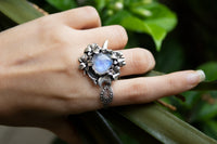 Whimsical Harmony: Moonstone Ring, AR-7156