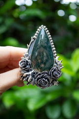 Forest Roses Moss Agate Ring, AR- 7615
