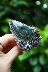 Forest Roses Moss Agate Ring, AR- 7615