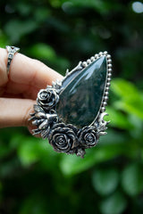 Forest Roses Moss Agate Ring, AR- 7615