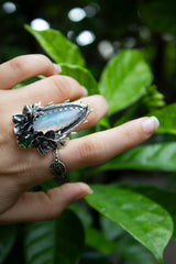 Garden of Starlight : Opal & Green Tourmaline Ring, Ar-7611