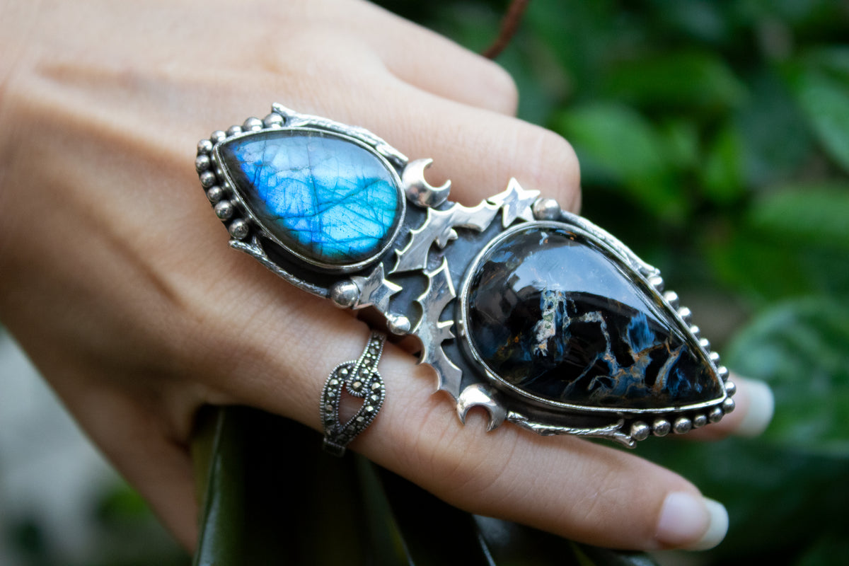 Pietersite & Labradorite Ring, AR-6864