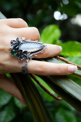 Garden of Starlight : Opal & Green Tourmaline Ring, Ar-7611