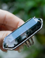 Moss Agate Hexagon Ring, AR-6863