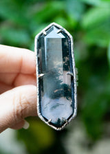 Moss Agate Hexagon Ring, AR-6863