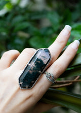 Moss Agate Hexagon Ring, AR-6863