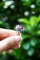 Petal of Dawn – Ruby Botanical Ring, AR-7634
