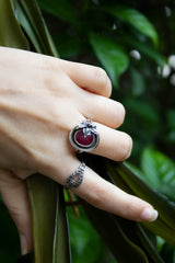 Petal of Dawn – Ruby Botanical Ring, AR-7634