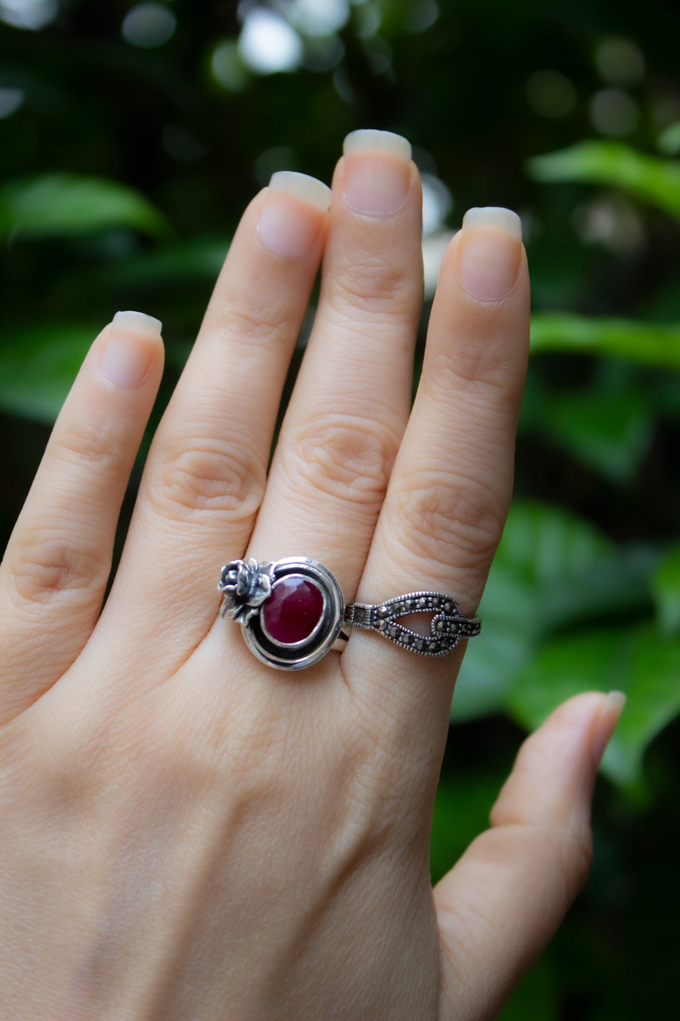 Blossom Whisper: Ruby Ring AR-7636
