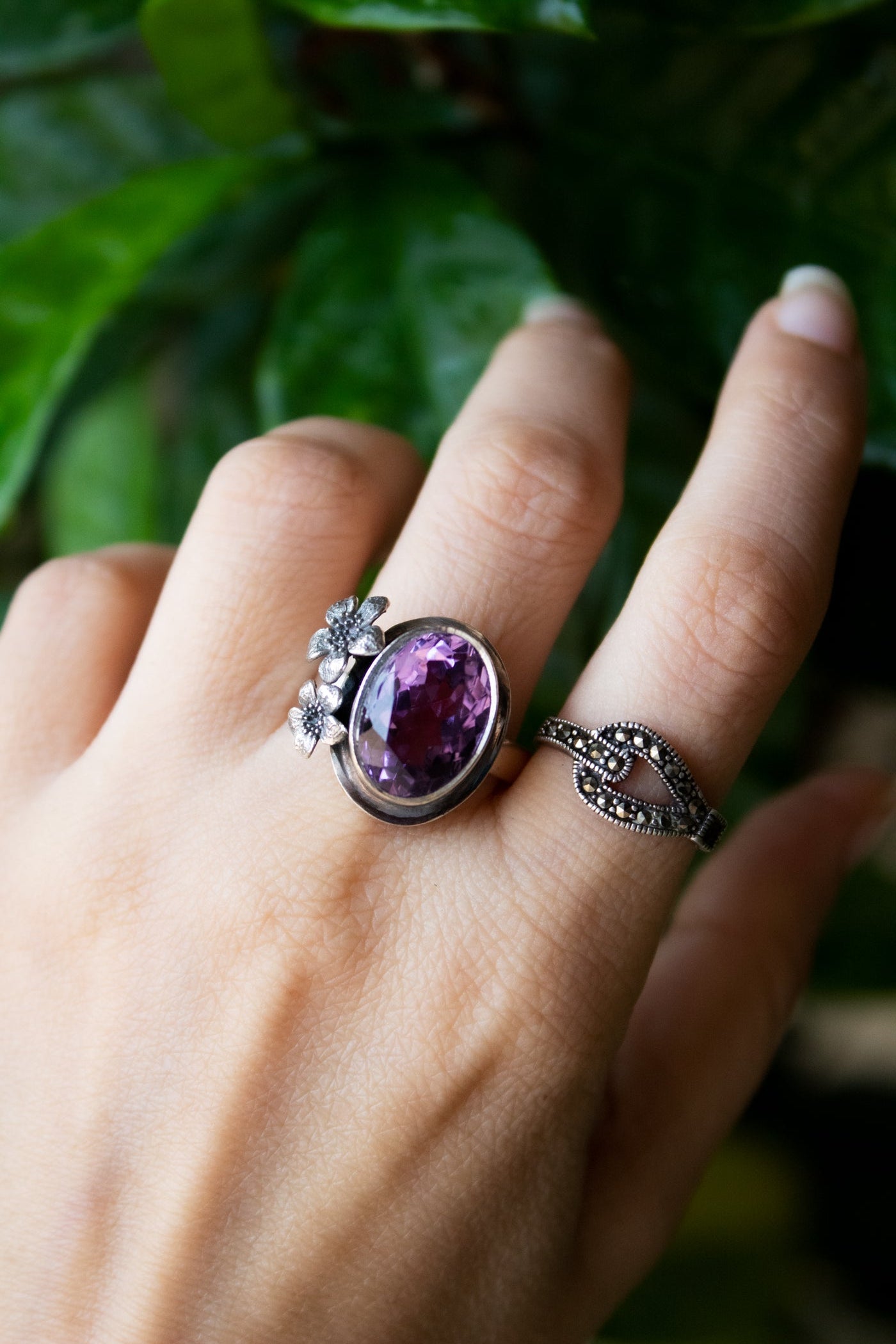 Floral Amethyst Ring