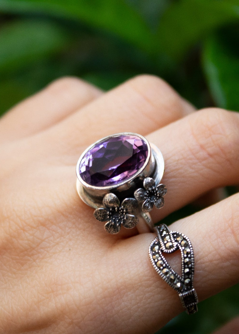 Floral Amethyst Ring