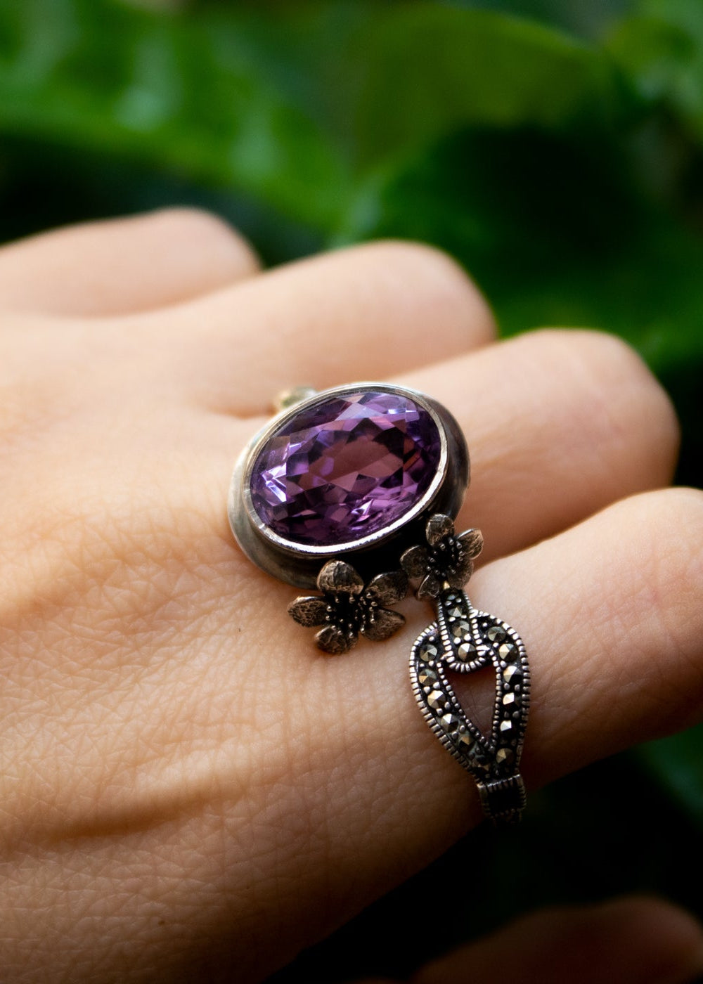 Floral Amethyst Ring