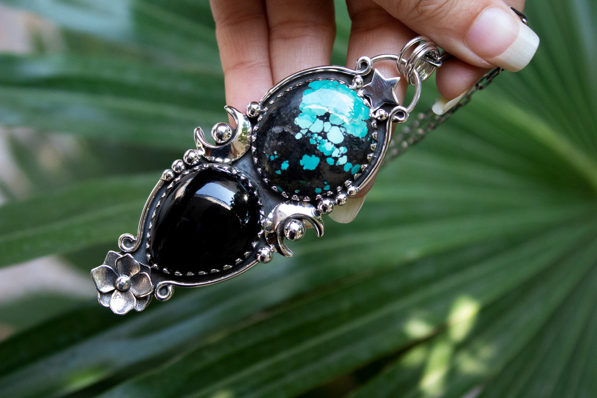 Turquoise & Onyx Pendant