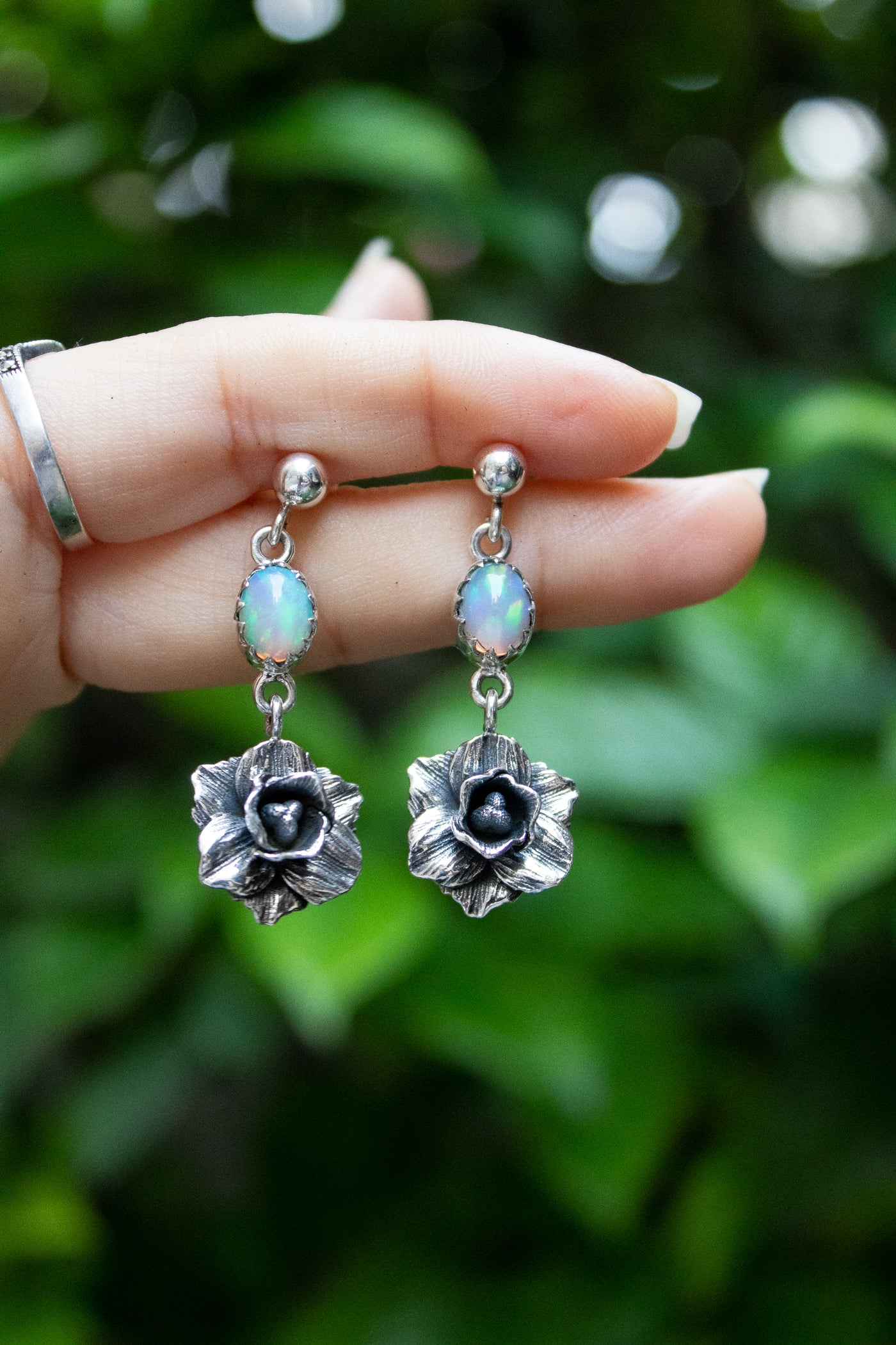 Blooming Fire: Opal Earrings, AE-7610