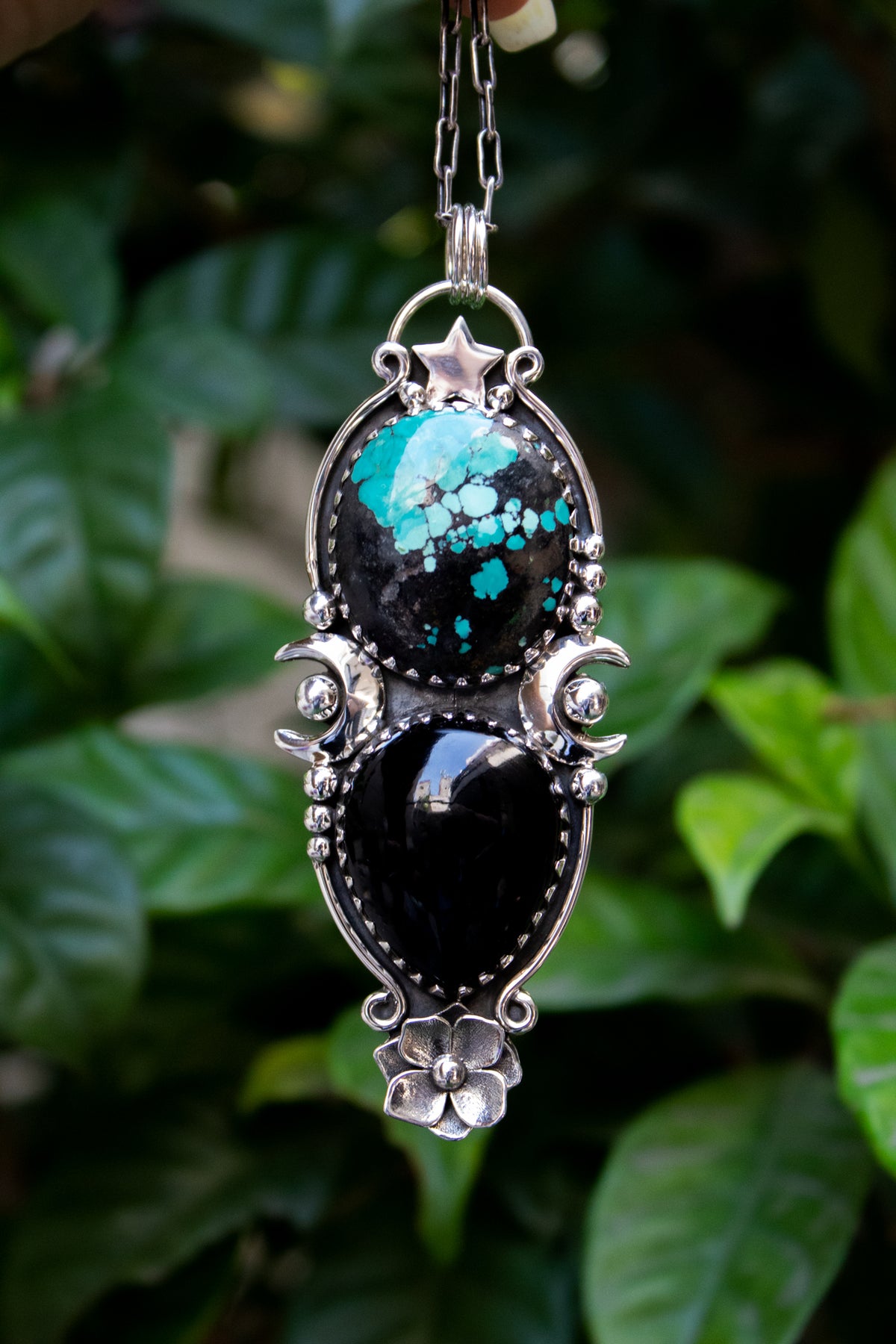 Turquoise & Onyx Pendant