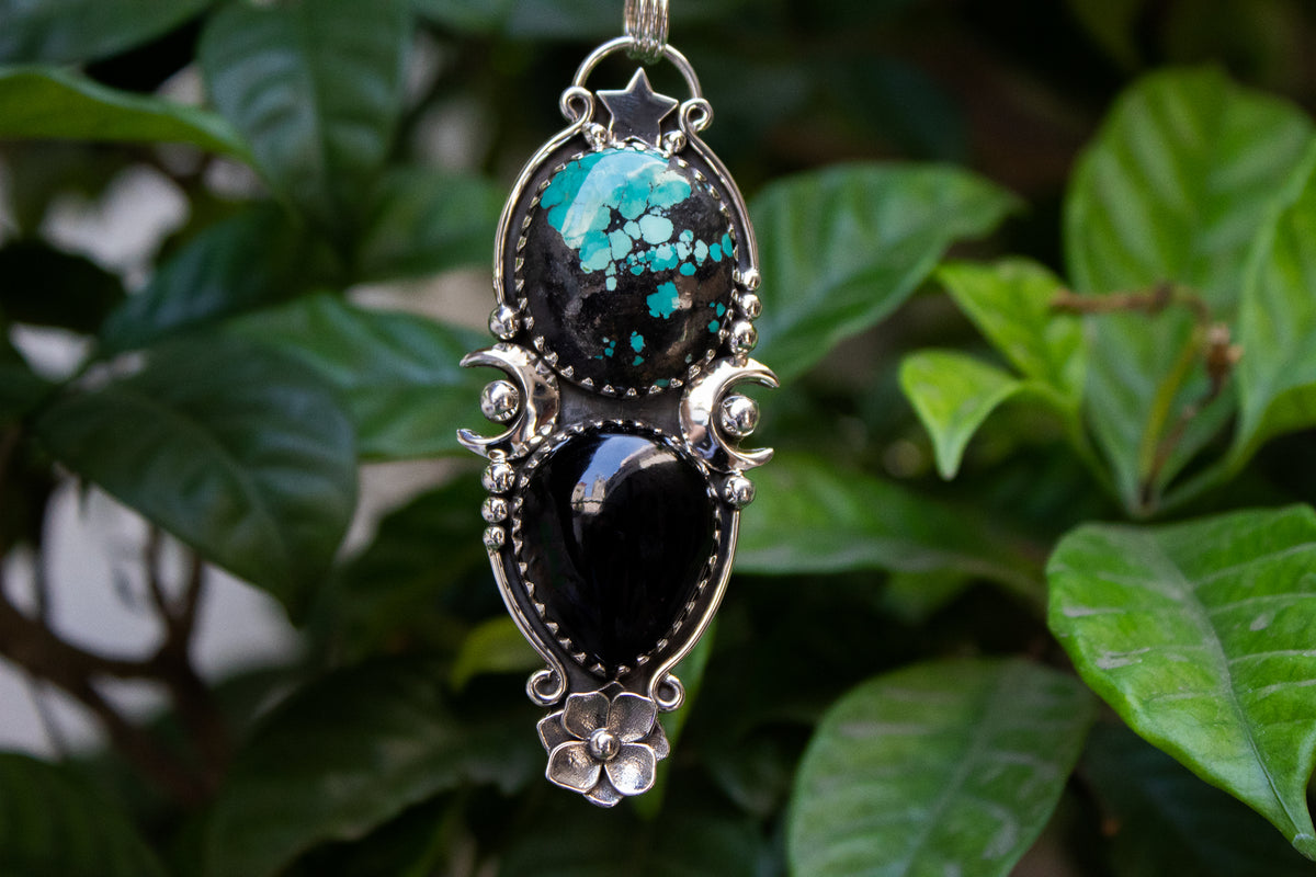 Turquoise & Onyx Pendant