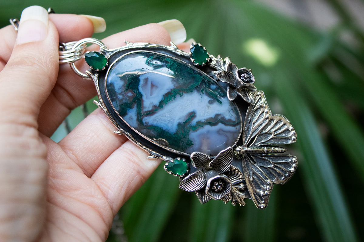 Whispering Forest: Moss Agate Pendant, AP- 7186