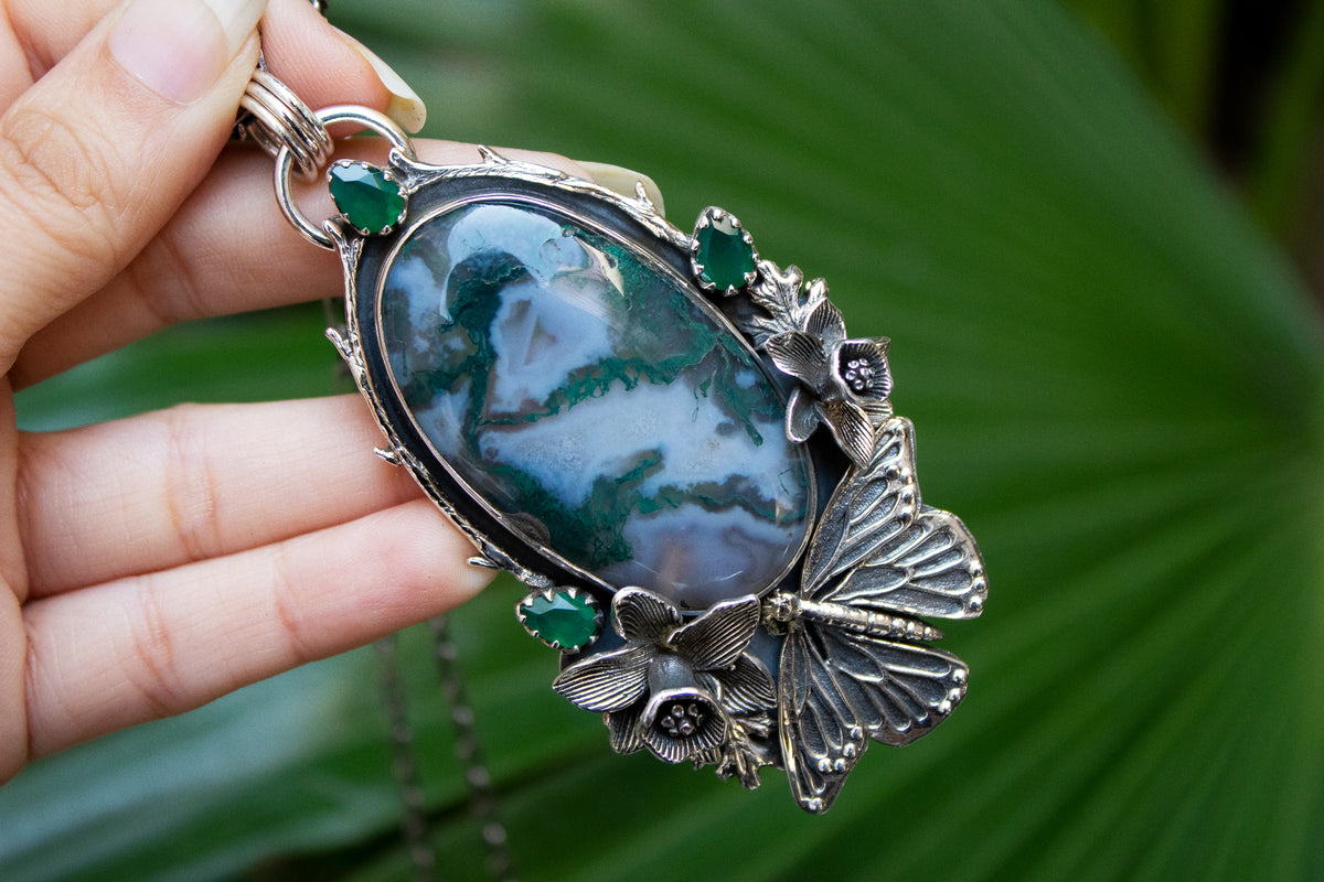 Whispering Forest: Moss Agate Pendant, AP- 7186