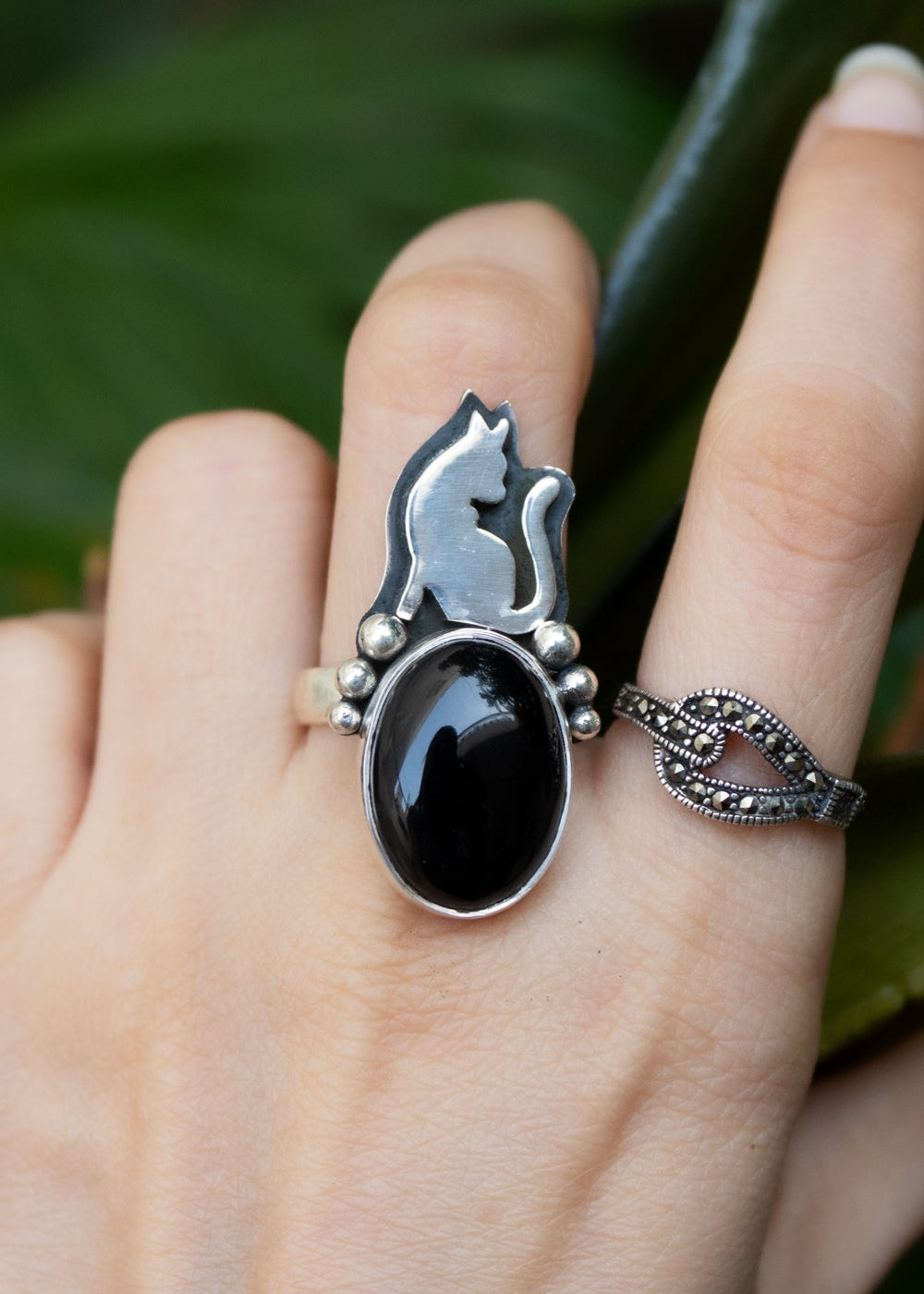 Black Onyx Cat Ring, AR-6861