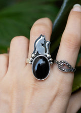 Black Onyx Cat Ring, AR-6861