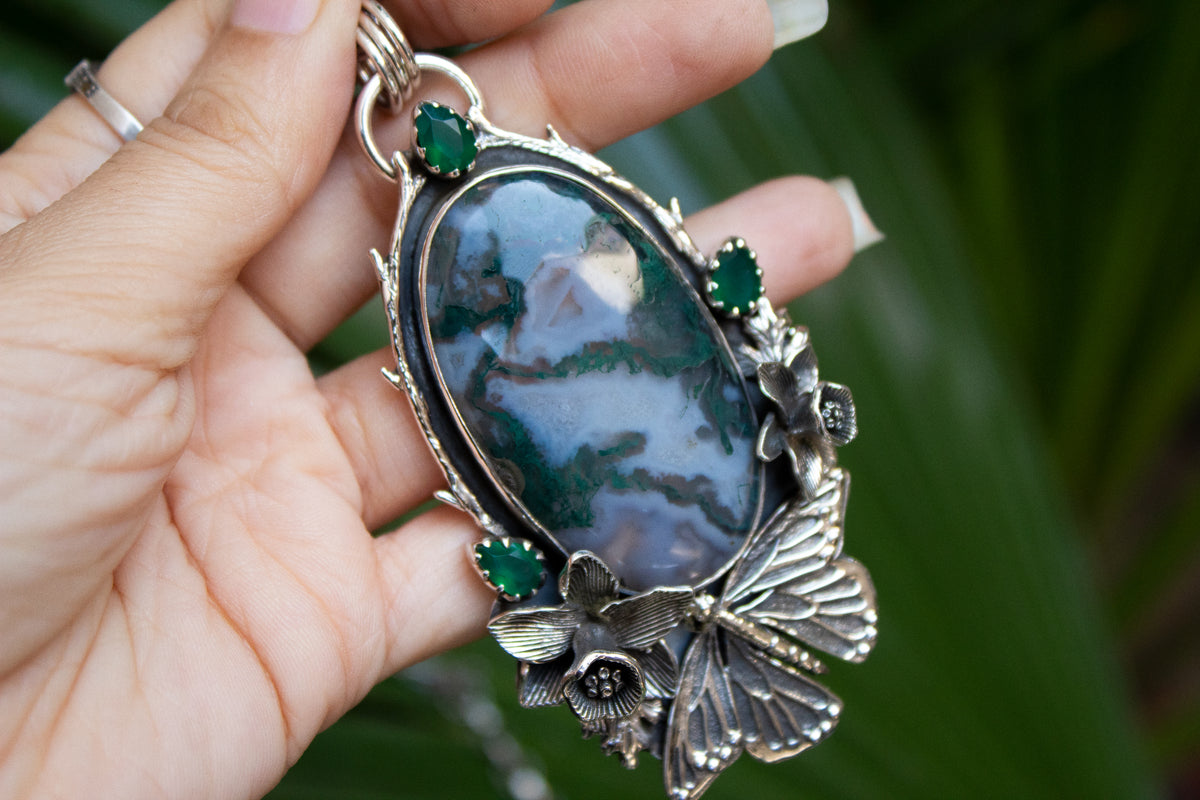 Whispering Forest: Moss Agate Pendant, AP- 7186