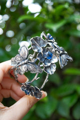 Twilight Garden - Sterling Silver & Kyanite Cuff Bracelet, AB-7620