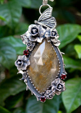 Golden Rutilated Quartz Pendant, AP-7177