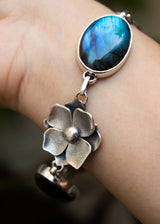 Labradorite Floral Bracelet, AB-6883