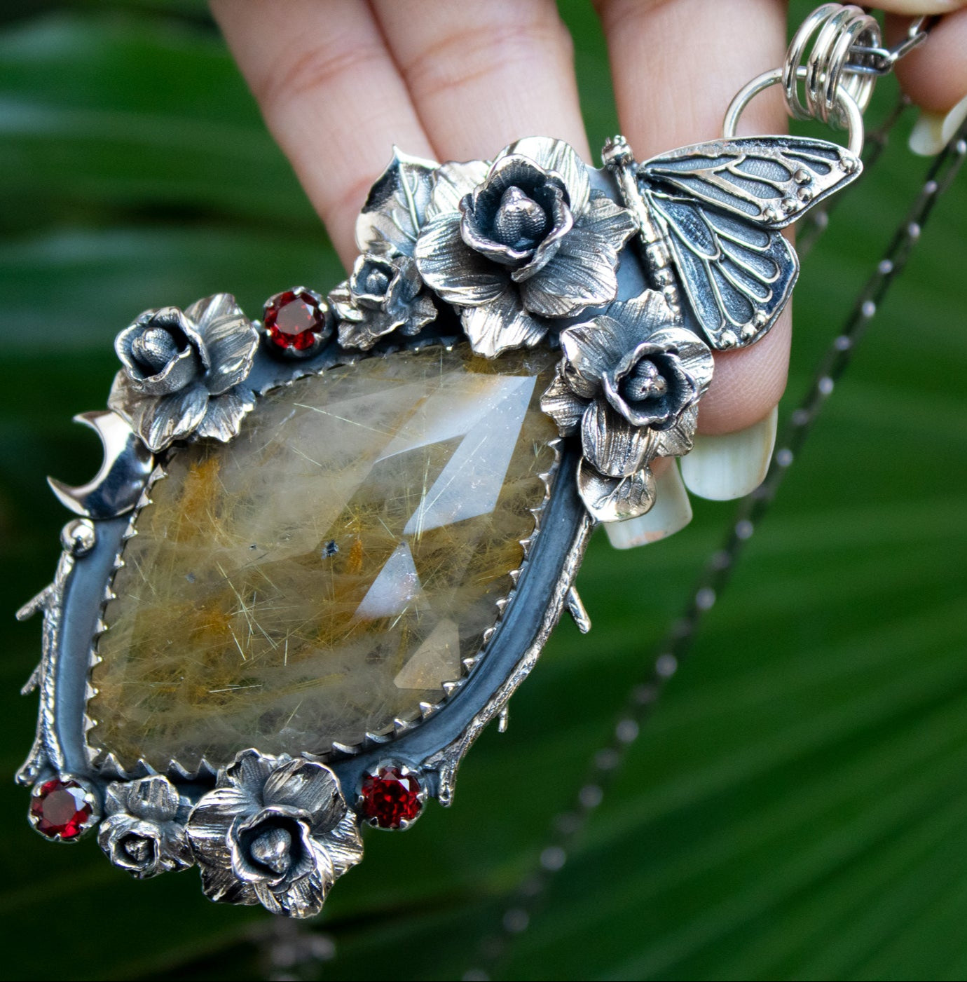 Golden Rutilated Quartz Pendant, AP-7177