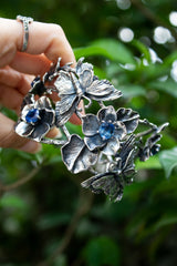 Twilight Garden - Sterling Silver & Kyanite Cuff Bracelet, AB-7620