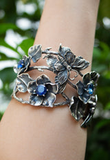 Twilight Garden - Sterling Silver & Kyanite Cuff Bracelet, AB-7620