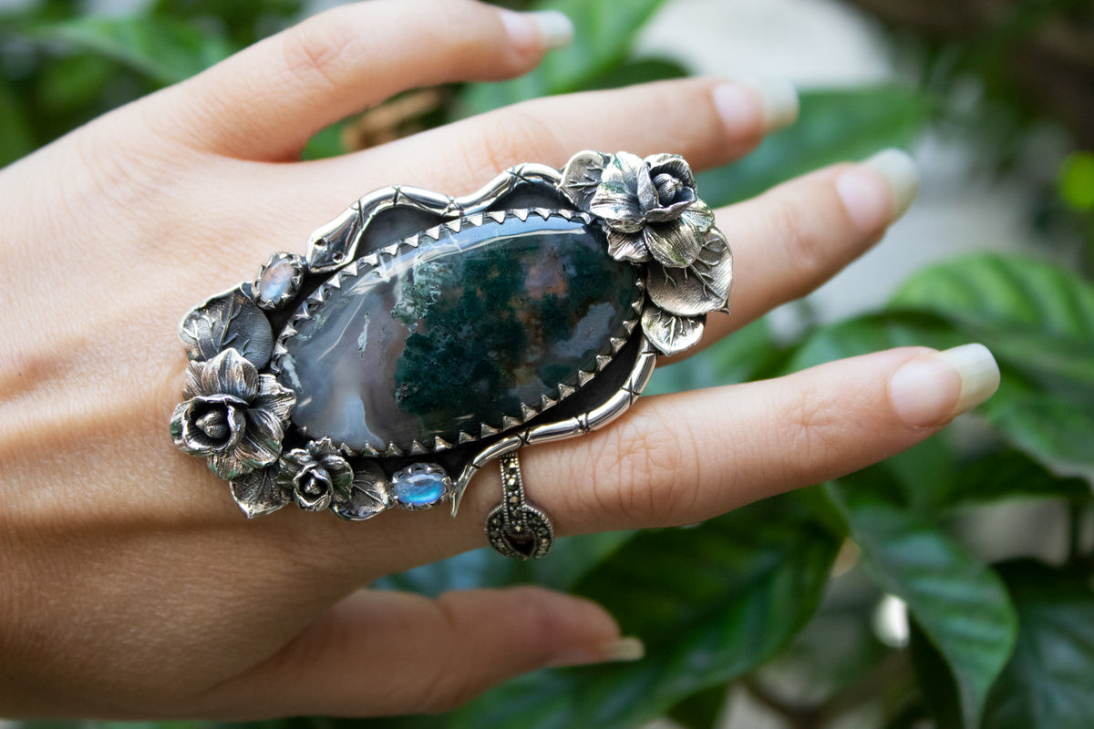 Moss Agate Ring AR- 7176