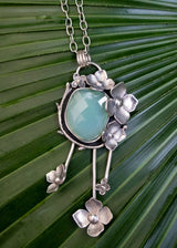 Auqa Chalcedony Pendant Necklace, AP-6902