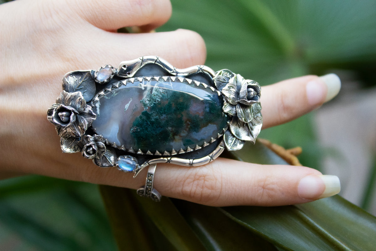 Moss Agate Ring AR- 7176