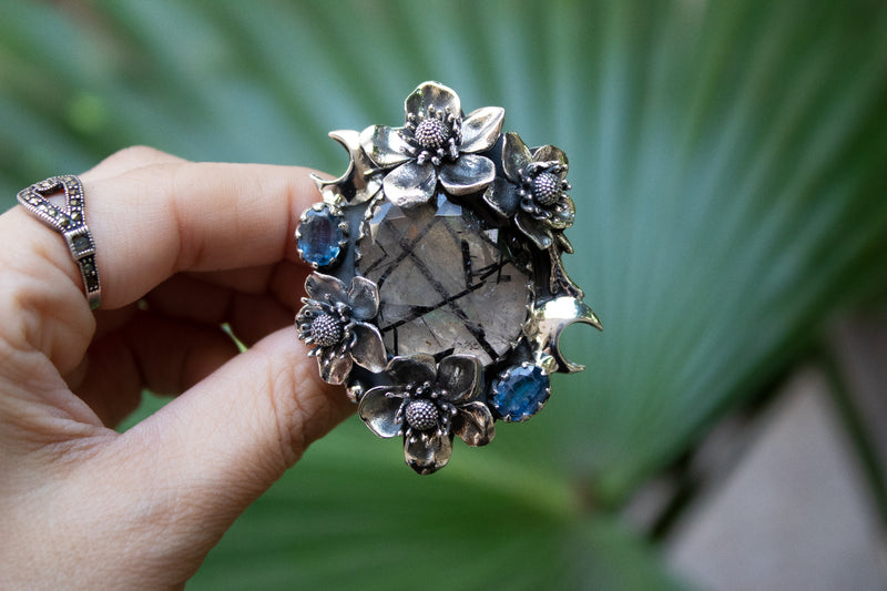 Ethereal Blossom: Rutilated Quartz Ring, AR- 7180