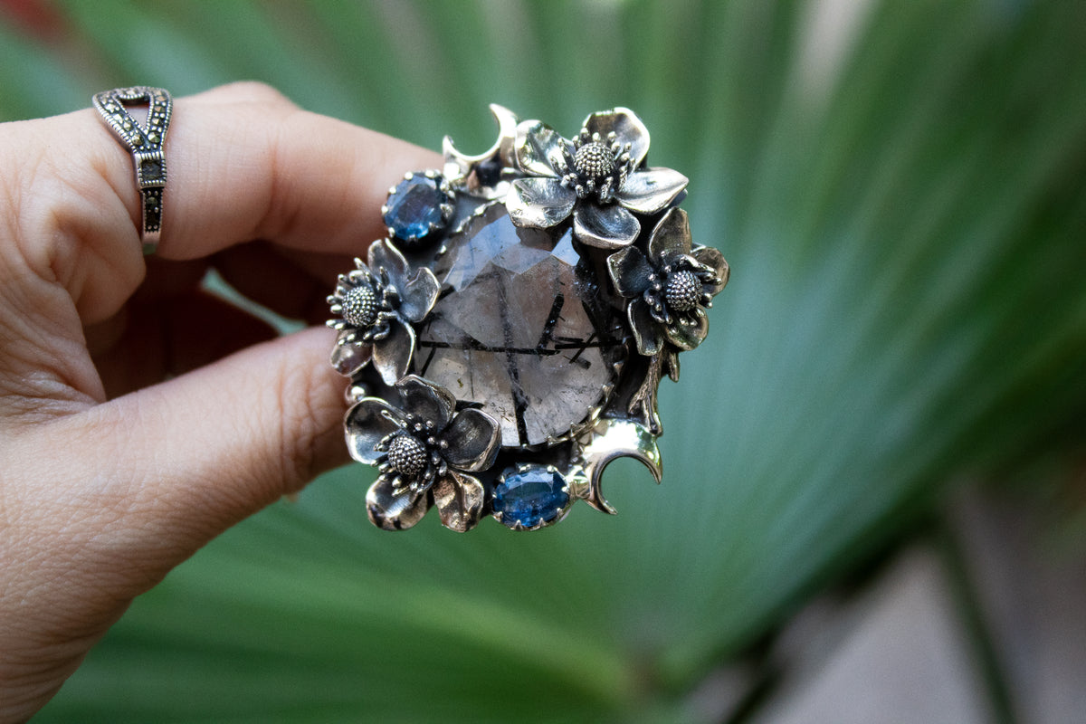 Ethereal Blossom: Rutilated Quartz Ring, AR- 7180