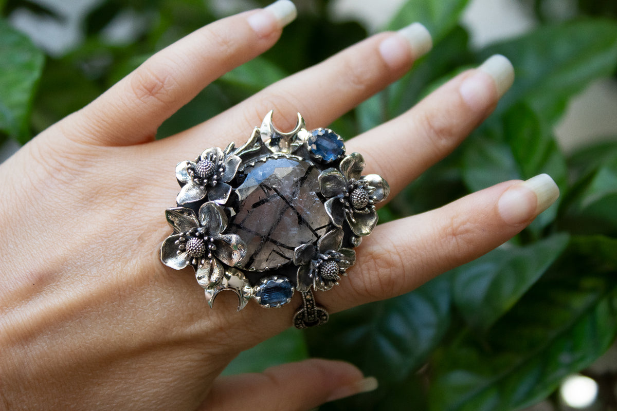 Ethereal Blossom: Rutilated Quartz Ring, AR- 7180