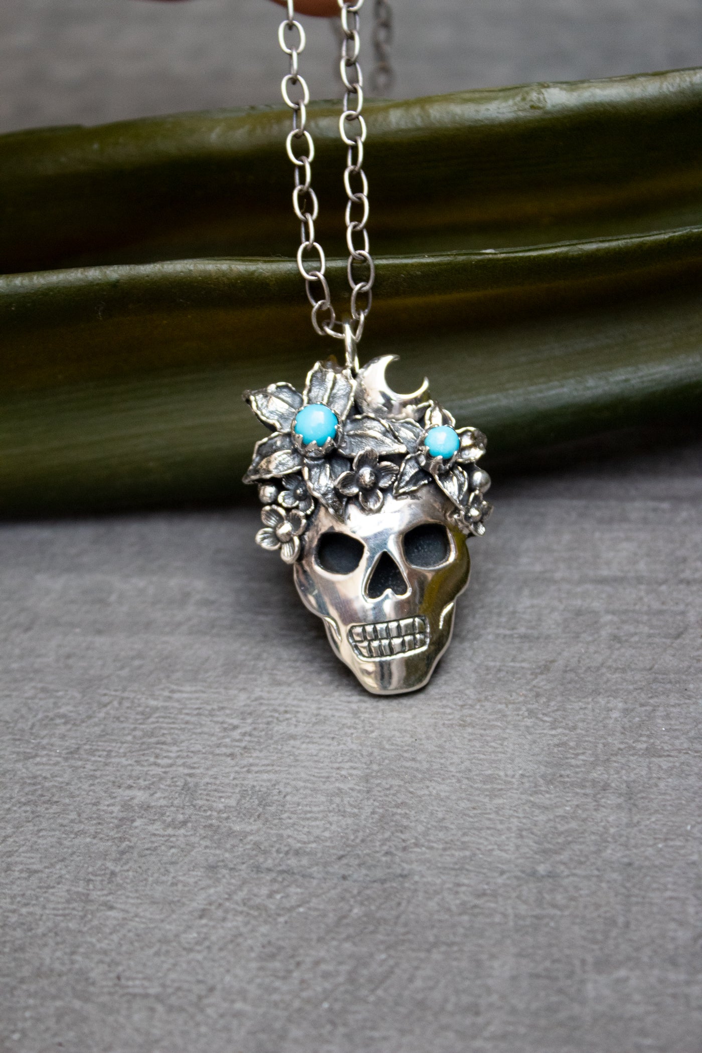 Moonlit Requiem: Skull Pendant