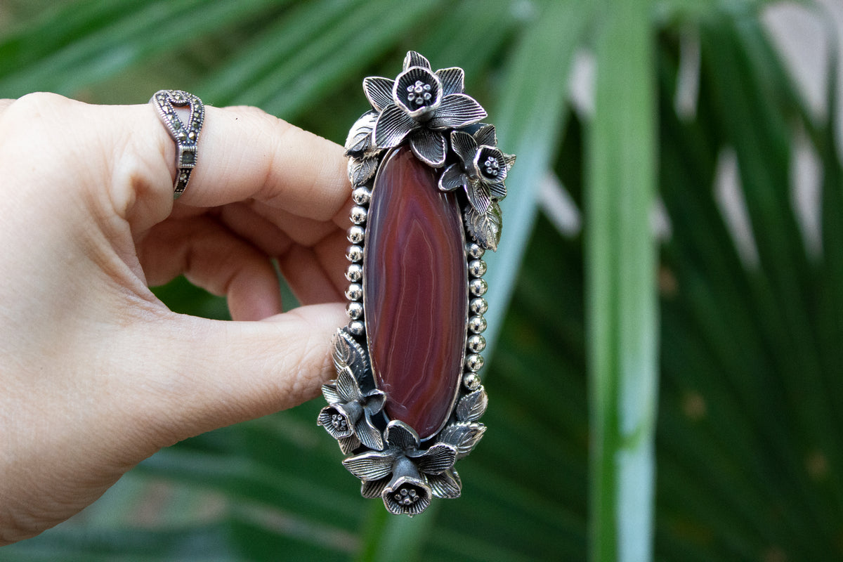 Red Botswana Agate Ring, AR-7185