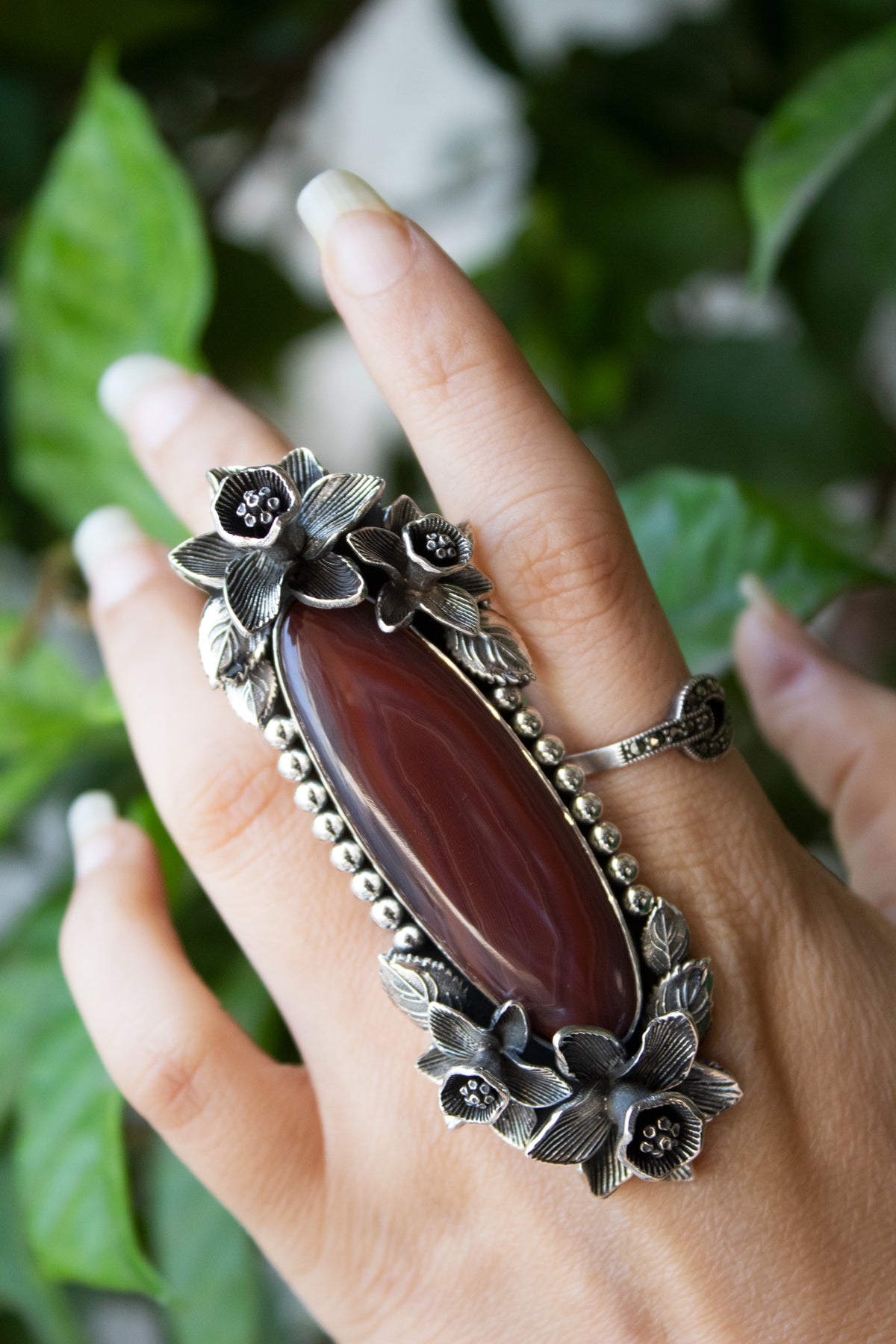 Red Botswana Agate Ring, AR-7185