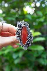 Crimson Roses: Red Onyx Ring, AR-7655