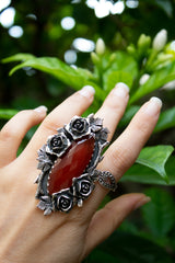 Crimson Roses: Red Onyx Ring, AR-7655