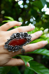 Crimson Roses: Red Onyx Ring, AR-7655